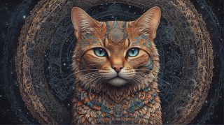 Mystical Cat of Celestial Wisdom
