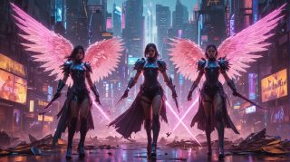 Neon Angels Guard City