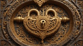 Ornate Heart-Shaped Lock