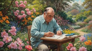Pablo Neruda Writing Garden Solace