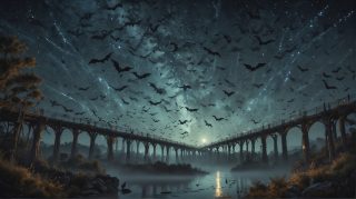 Starry Bridge Bat Exodus