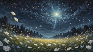 Starry Night Over Flowers