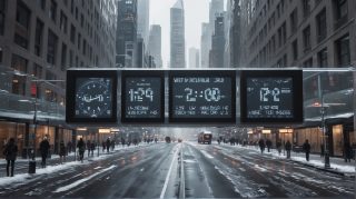 Urban Winter Digital Clock