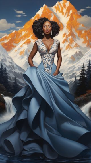 Graceful Woman in Gown