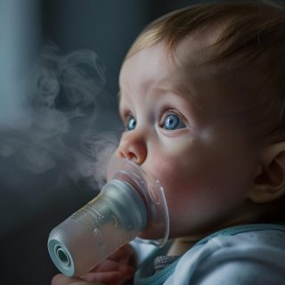 Baby with Inhaler
