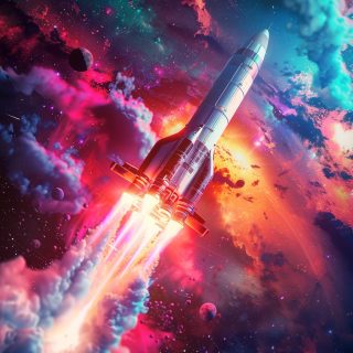 Rocket Launch into Cosmos