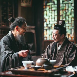 Traditional Tea Room Conversation