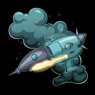 Cartoon Space Fighter Jet