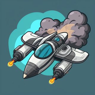 Retro Cartoon Rocket