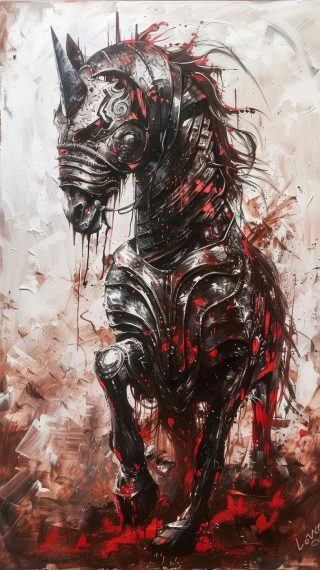 Armored Horse in Red
