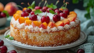 Cake with Fresh Fruits