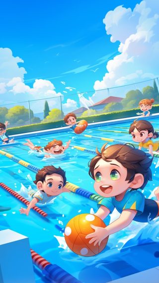 Kids Playing in Pool