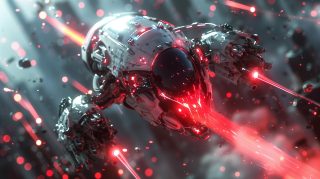 Futuristic Robot Combat Scene