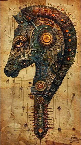 Steampunk Mechanical Horse Art