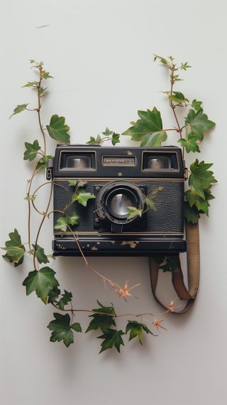 Vintage Camera with Ivy